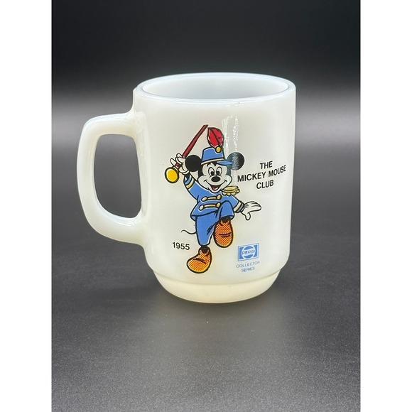 Anchor Hocking Other - Vintage Anchor Hocking Mickey Mouse Club 1955 Milk Glass Mug Pepsi Collector